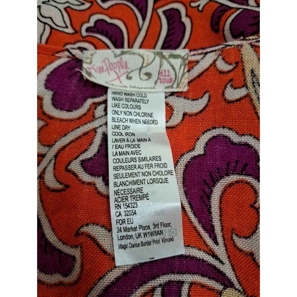 Free People Kimono Clay One Size‎ Orange Magic Dance Print - Picture 9 of 9